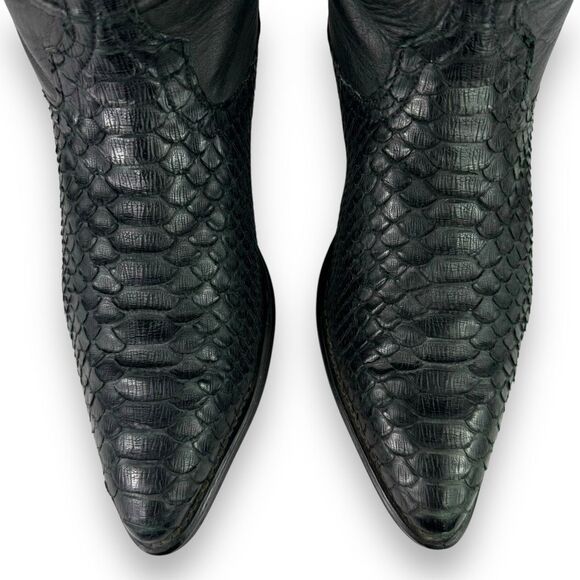 Code West Dan Post Vintage Western Cowgirl Boot Black Python Snakeskin Snake 6 M - Picture 5 of 12